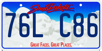 SD license plate 76LC86