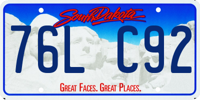 SD license plate 76LC92