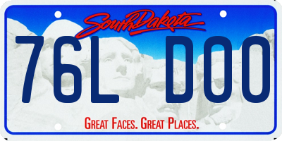 SD license plate 76LD00