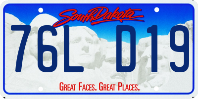 SD license plate 76LD19