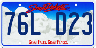SD license plate 76LD23
