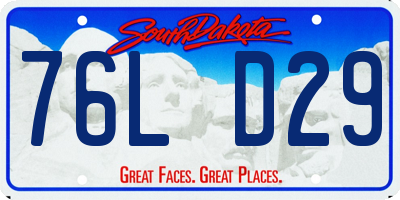 SD license plate 76LD29