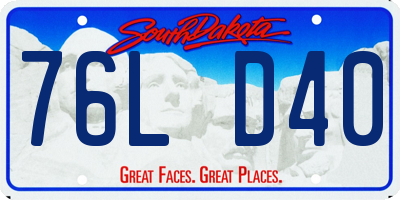 SD license plate 76LD40