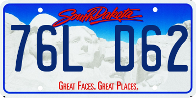SD license plate 76LD62