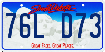 SD license plate 76LD73