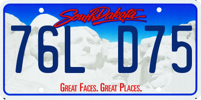 SD license plate 76LD75