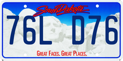 SD license plate 76LD76
