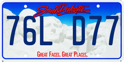 SD license plate 76LD77