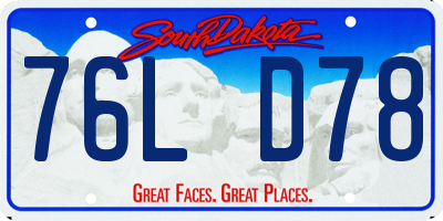 SD license plate 76LD78