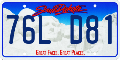 SD license plate 76LD81