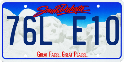 SD license plate 76LE10