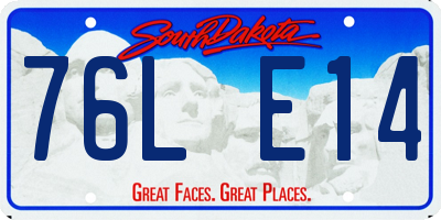 SD license plate 76LE14