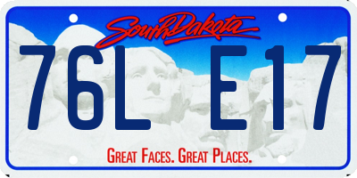 SD license plate 76LE17