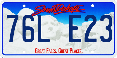 SD license plate 76LE23