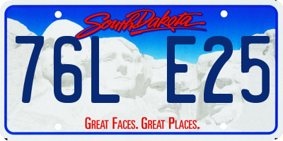SD license plate 76LE25