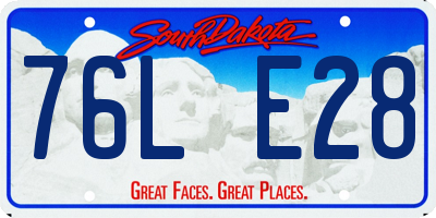SD license plate 76LE28