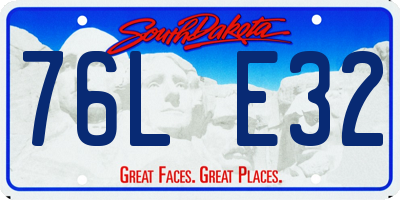 SD license plate 76LE32