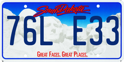 SD license plate 76LE33