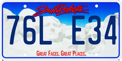 SD license plate 76LE34