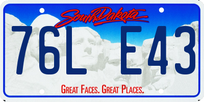 SD license plate 76LE43