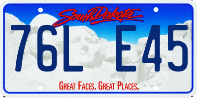 SD license plate 76LE45