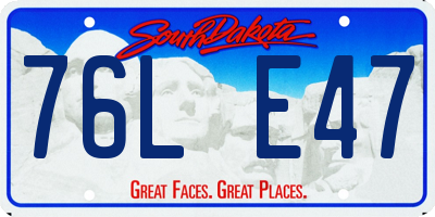 SD license plate 76LE47