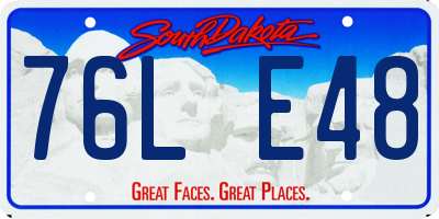 SD license plate 76LE48