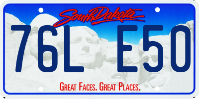 SD license plate 76LE50