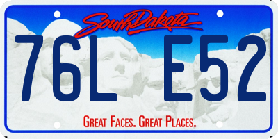 SD license plate 76LE52