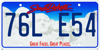 SD license plate 76LE54