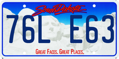 SD license plate 76LE63