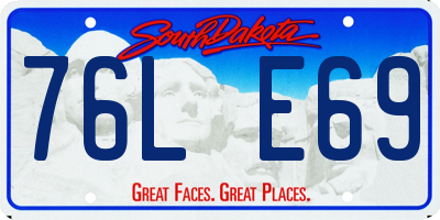 SD license plate 76LE69