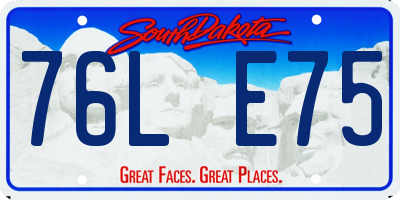 SD license plate 76LE75
