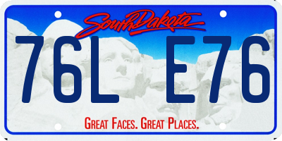 SD license plate 76LE76