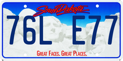 SD license plate 76LE77
