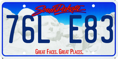 SD license plate 76LE83