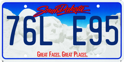 SD license plate 76LE95