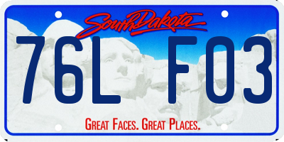 SD license plate 76LF03
