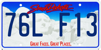 SD license plate 76LF13