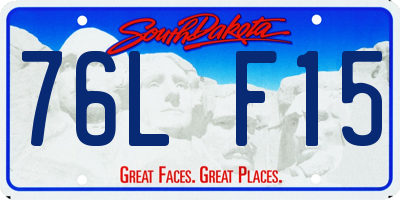 SD license plate 76LF15