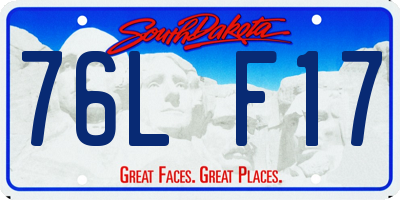 SD license plate 76LF17