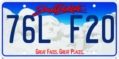 SD license plate 76LF20