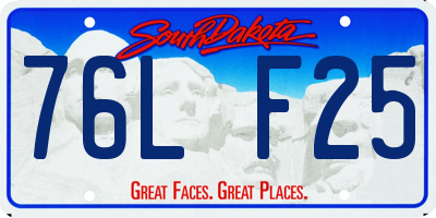 SD license plate 76LF25