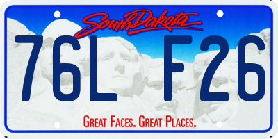 SD license plate 76LF26