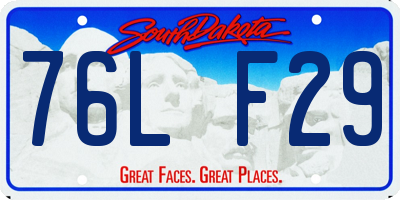 SD license plate 76LF29