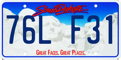 SD license plate 76LF31