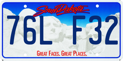 SD license plate 76LF32