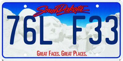 SD license plate 76LF33