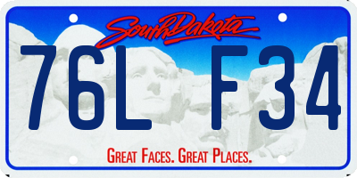 SD license plate 76LF34