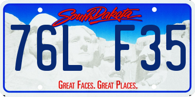 SD license plate 76LF35